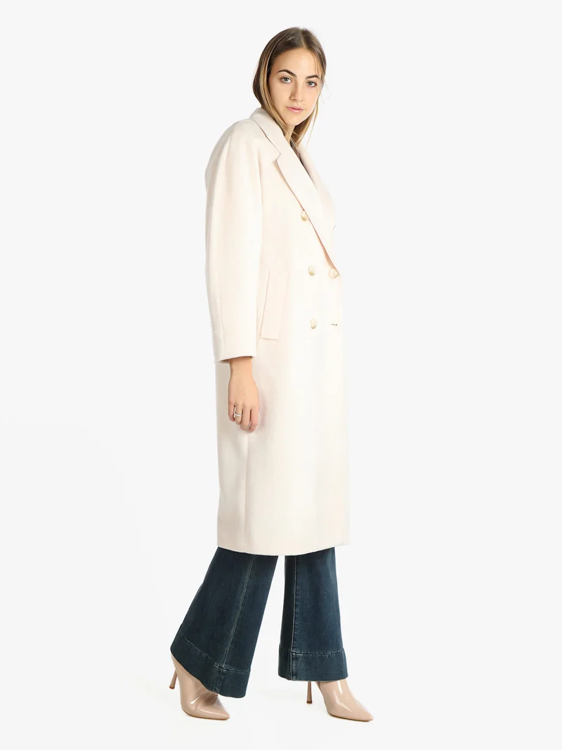 Cappotto lungo doppiopetto donna - beige