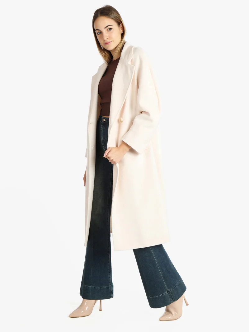 Cappotto lungo doppiopetto donna - beige