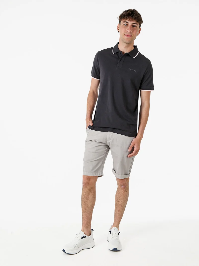 Polo da uomo in cotone a maniche corte - grigio scuro