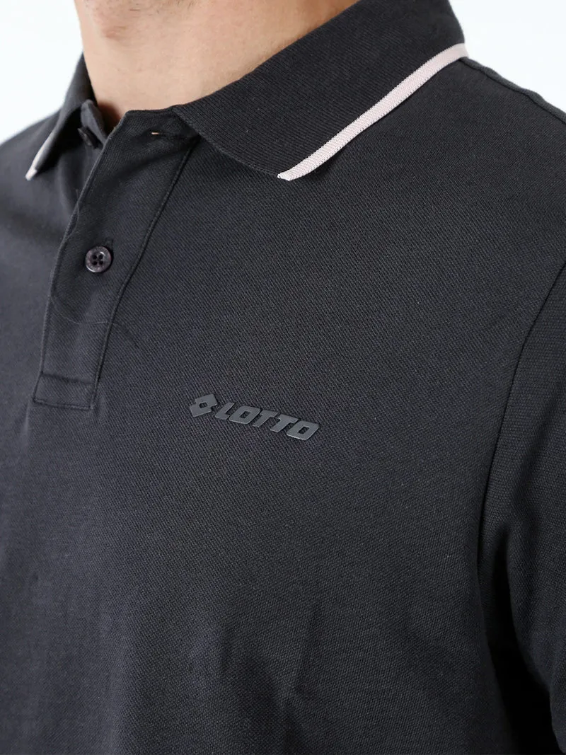 Polo da uomo in cotone a maniche corte - grigio scuro