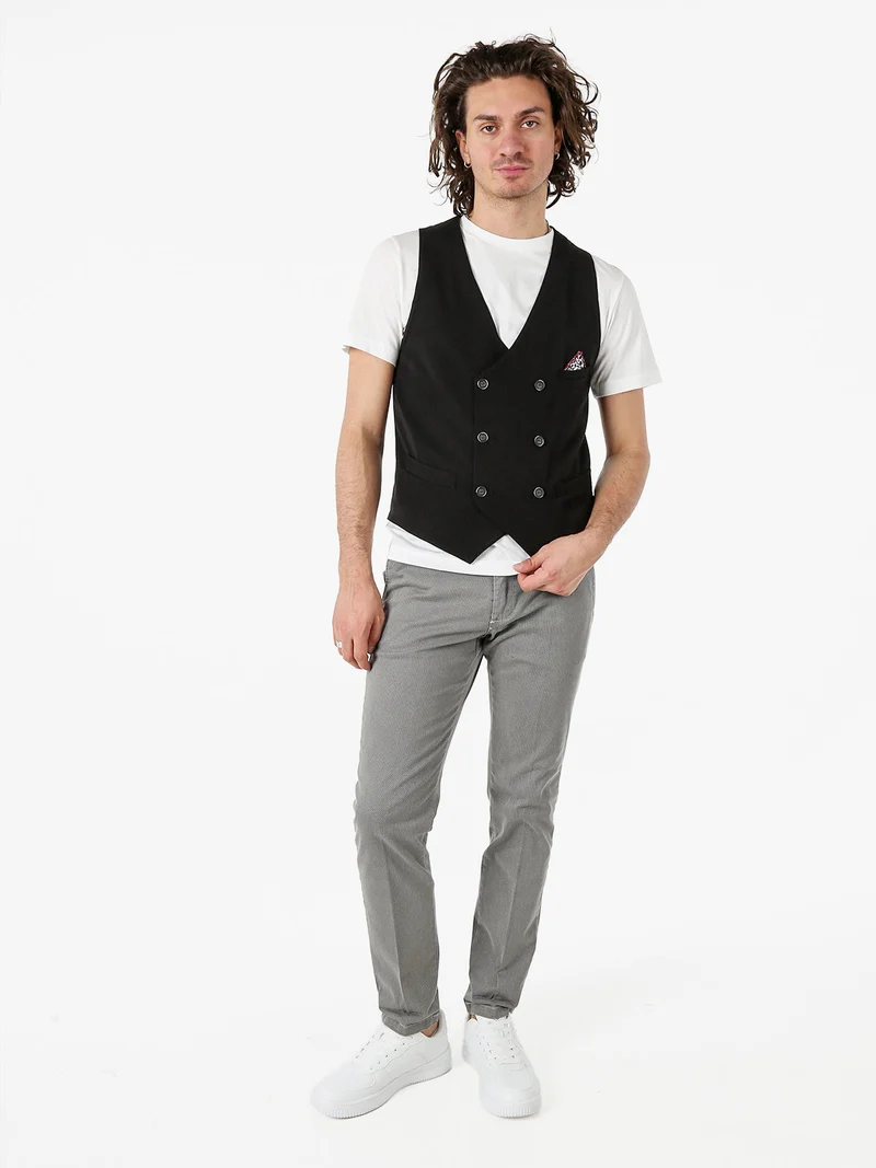 Gilet da uomo con chiusura a doppiopetto - nero