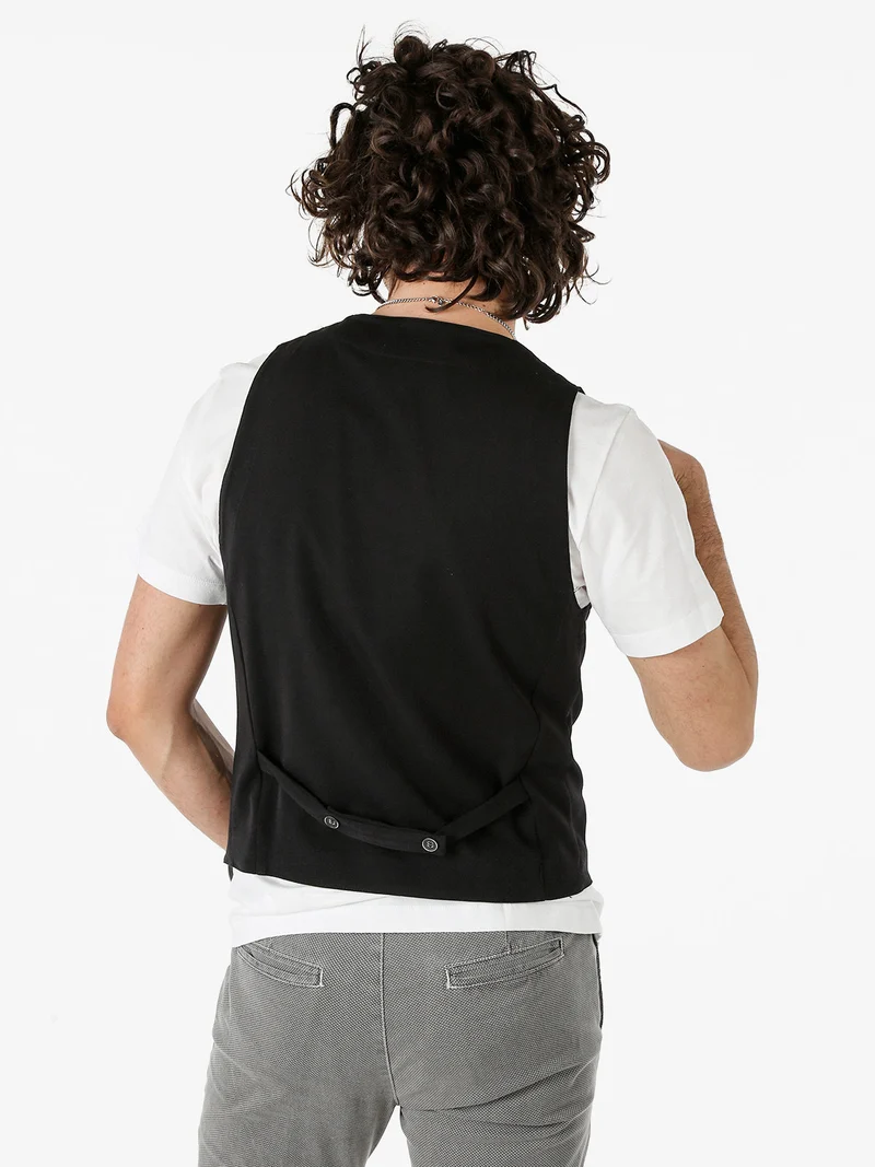 Gilet da uomo con chiusura a doppiopetto - nero