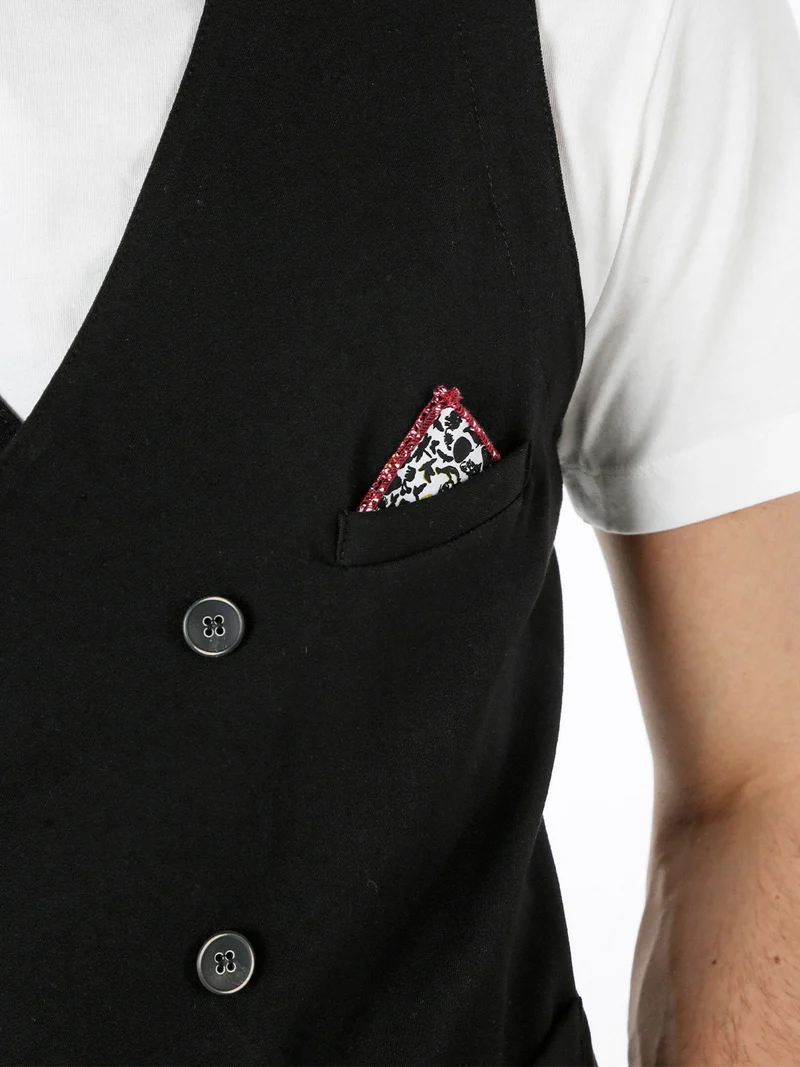 Gilet da uomo con chiusura a doppiopetto - nero