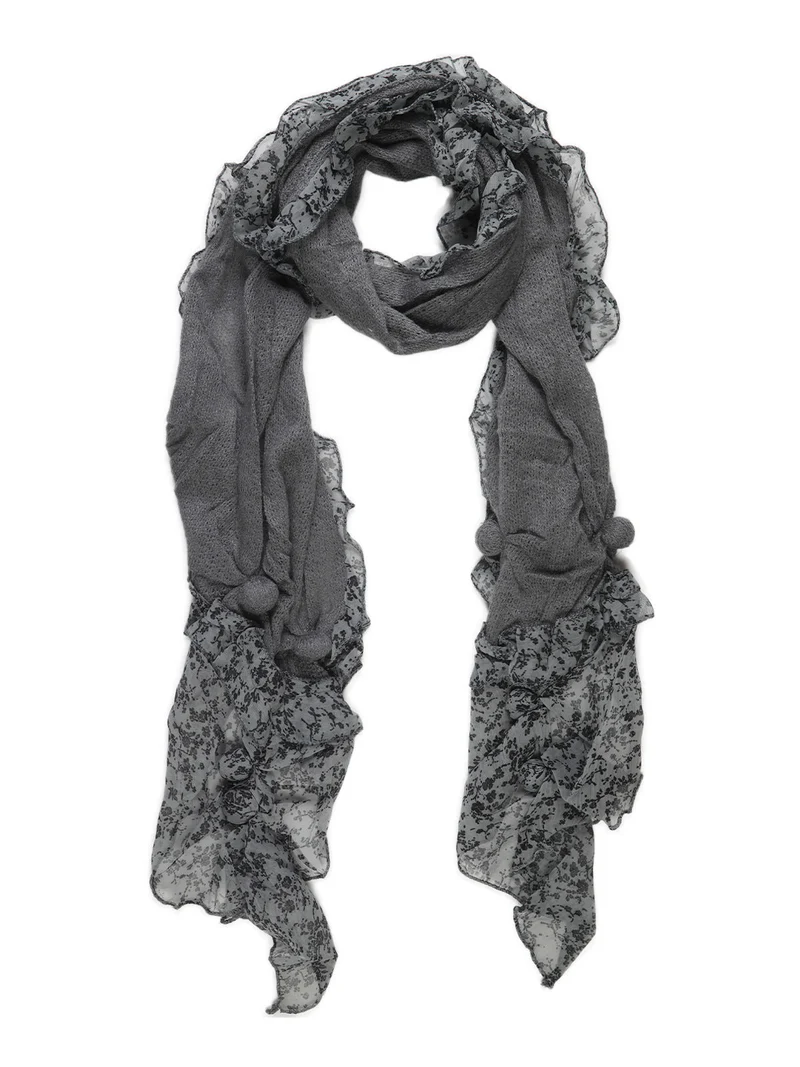 Sciarpa donna in misto lana - grigio
