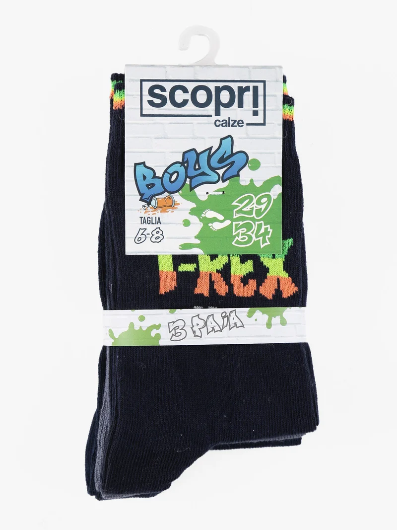 Calze lunghe da bambino confezione da 3 paia - nero