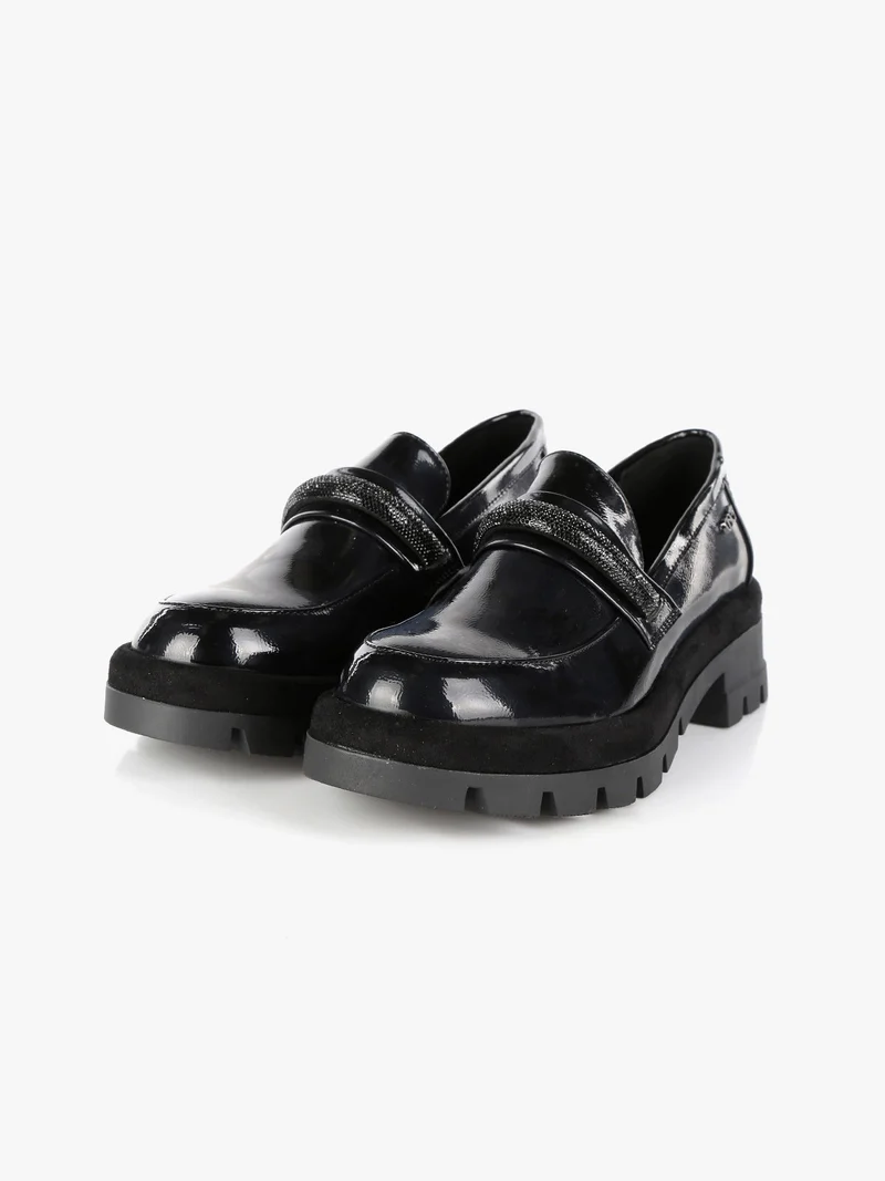 Mocassini da donna con platform - nero