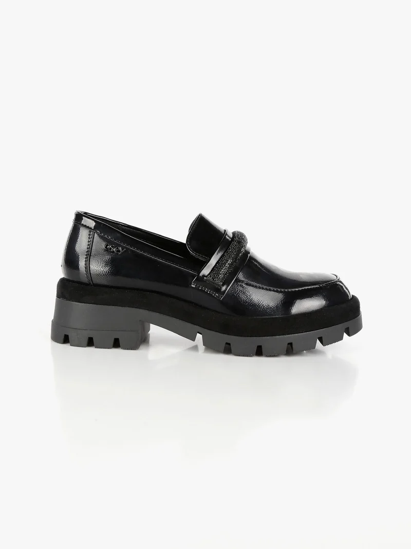Mocassini da donna con platform - nero