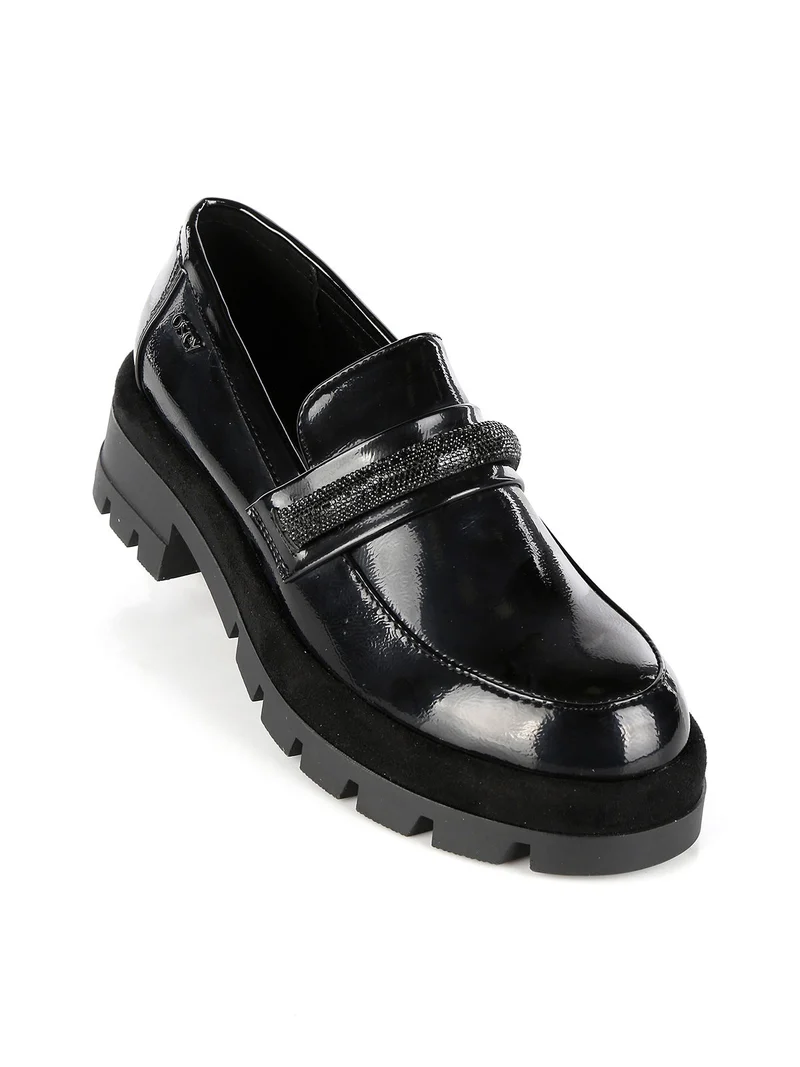 Mocassini da donna con platform - nero