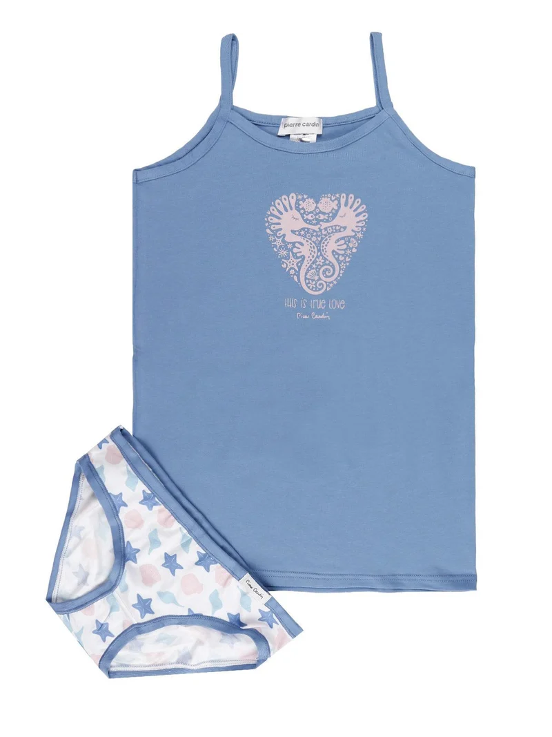 Coordinato intimo bambina con stampe - blu