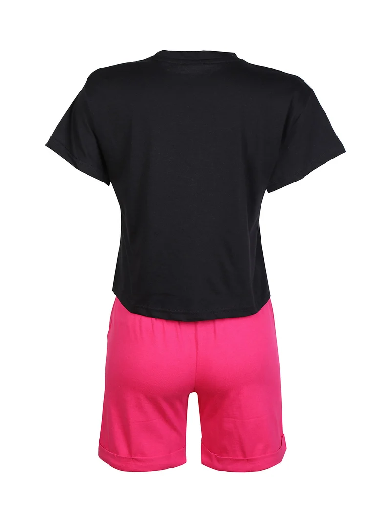 Completo corto 2 pezzi da donna - fucsia