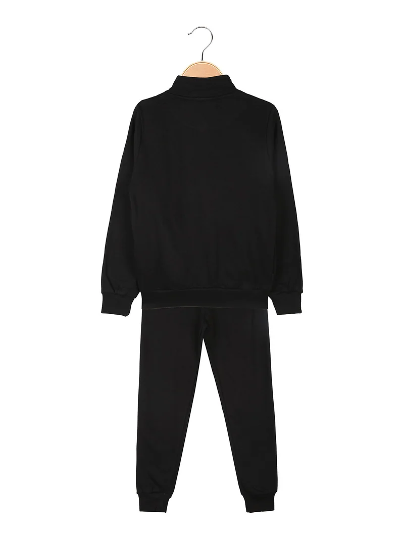 Completo da bambina 2 pezzi con zip - nero