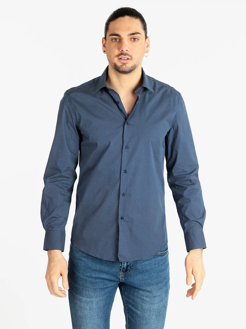 Camicia uomo semi slim fit - blu
