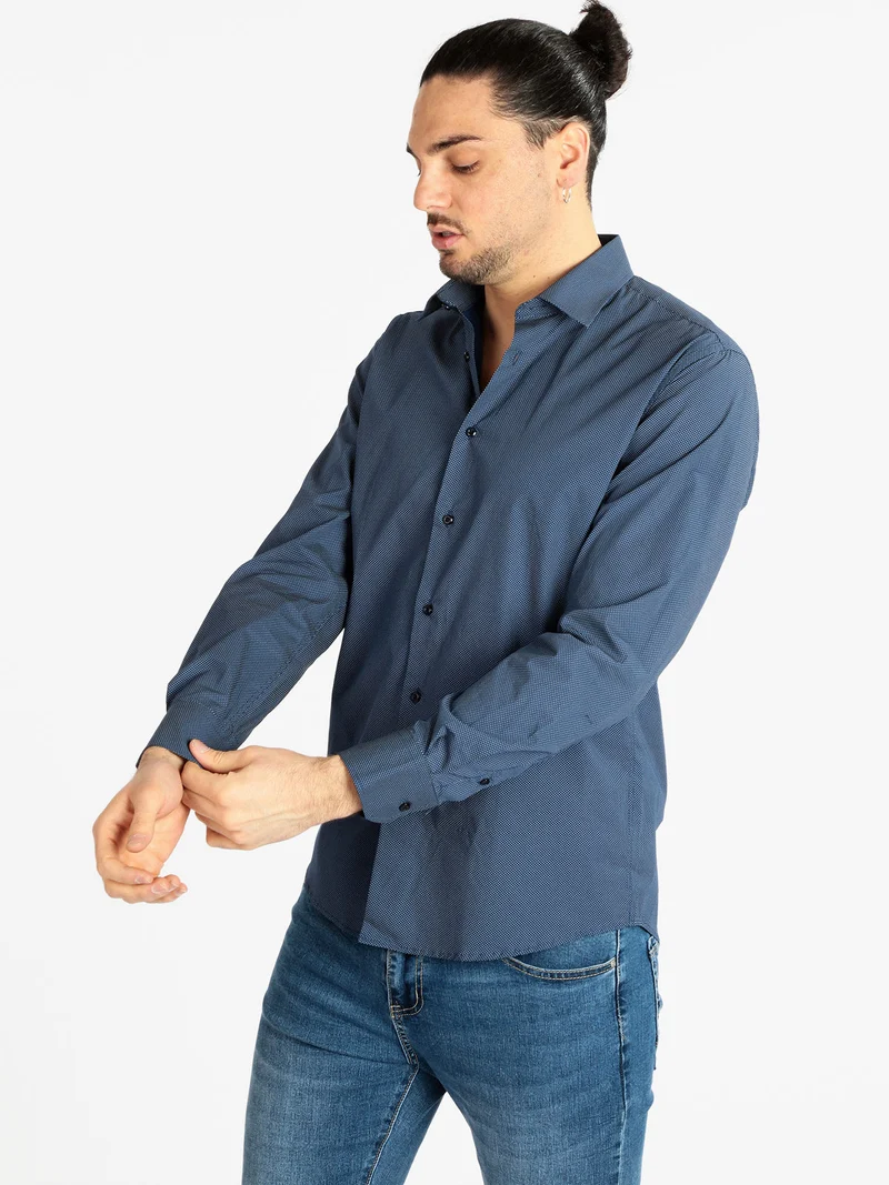 Camicia uomo semi slim fit - blu