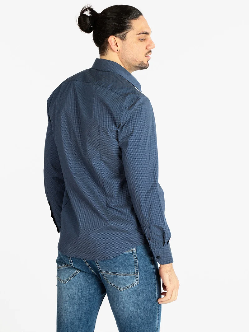 Camicia uomo semi slim fit - blu