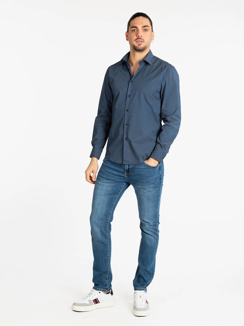 Camicia uomo semi slim fit - blu