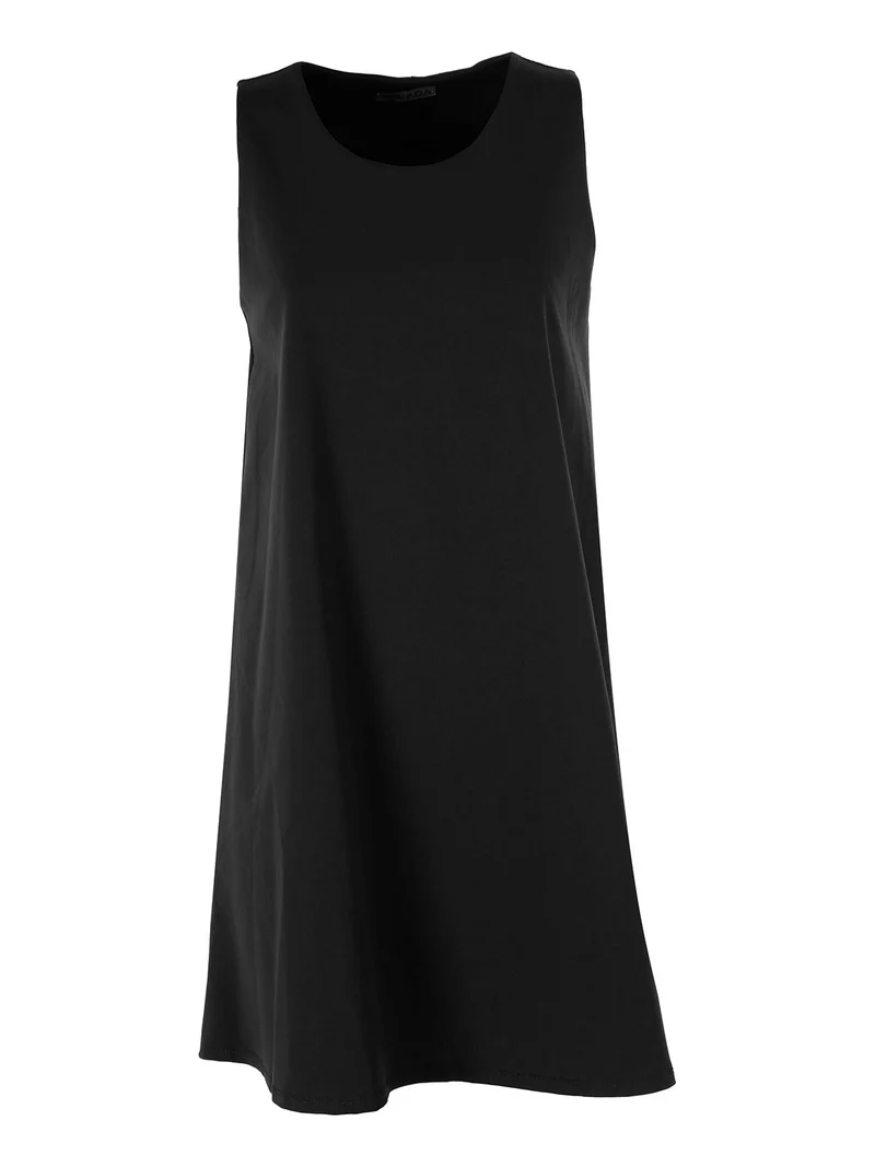 Vestito donna svasato senza maniche - nero