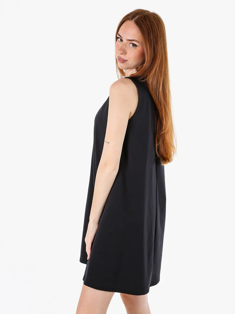 Vestito donna svasato senza maniche - nero