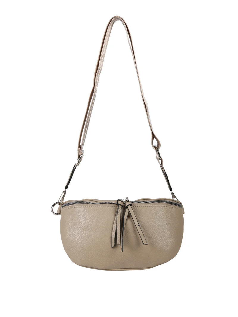 Marsupio donna in similpelle con tracolla stampata - taupe