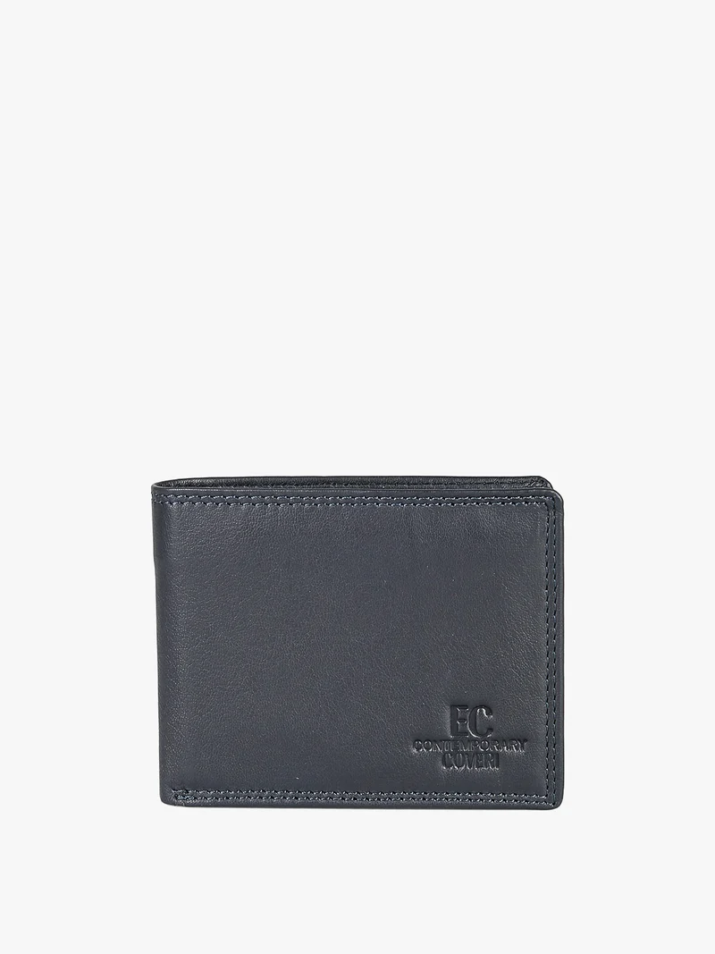 Portafoglio in pelle mini da uomo - blu scuro