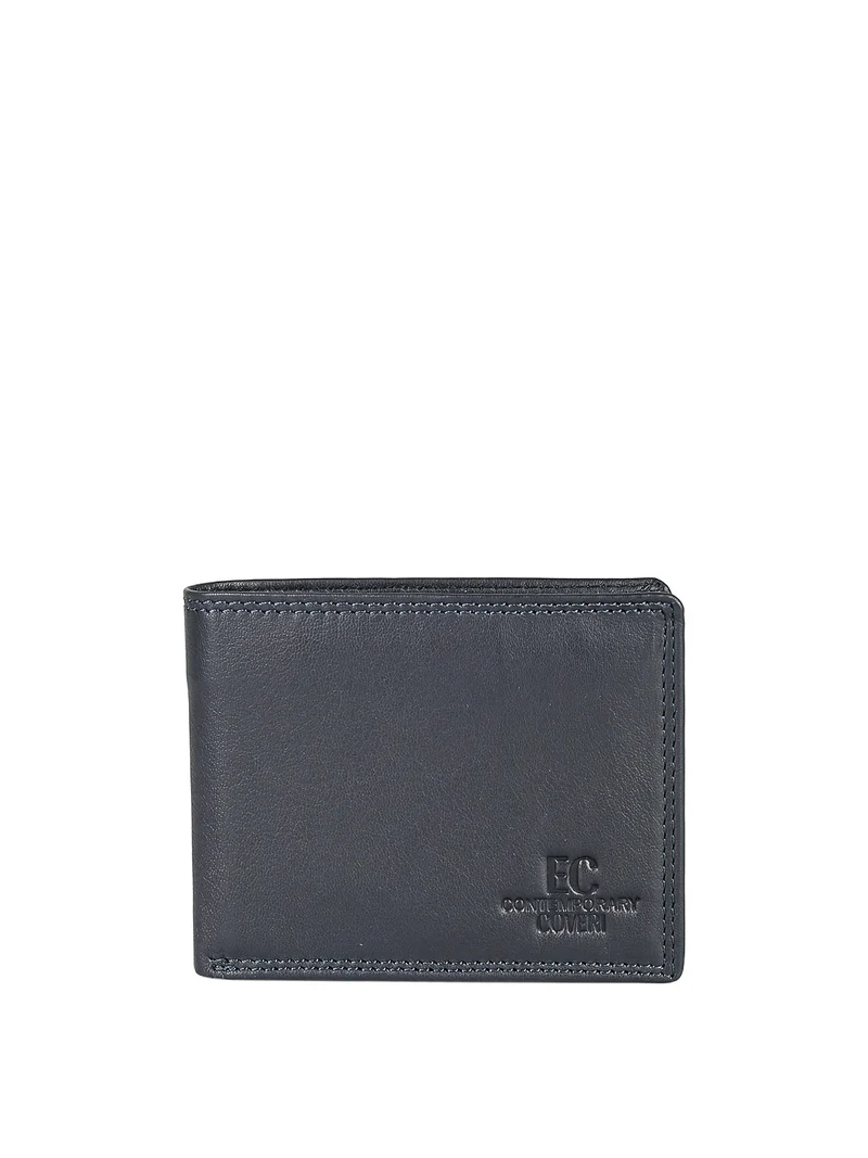 Portafoglio in pelle mini da uomo - blu scuro