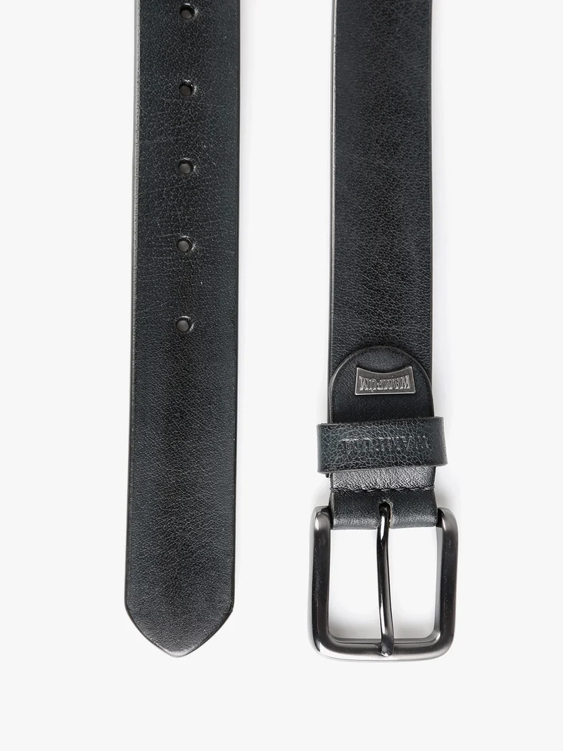 Cintura in pelle da uomo - blu scuro