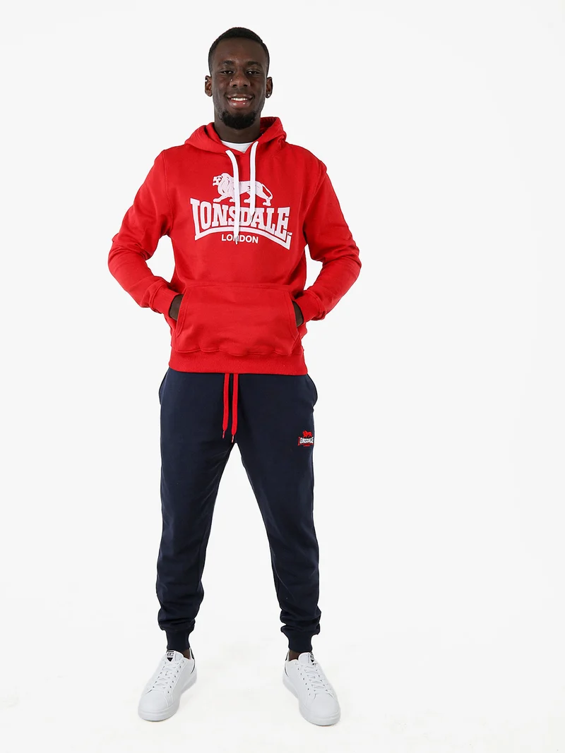 Felpa sportiva da uomo con cappuccio e logo - rosso