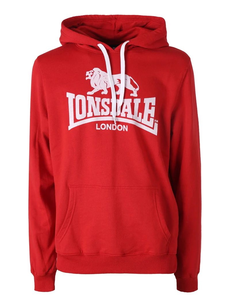 Felpa sportiva da uomo con cappuccio e logo - rosso
