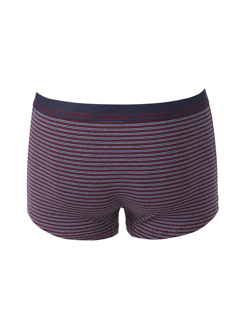 Boxer uomo rigato in cotone - blu scuro