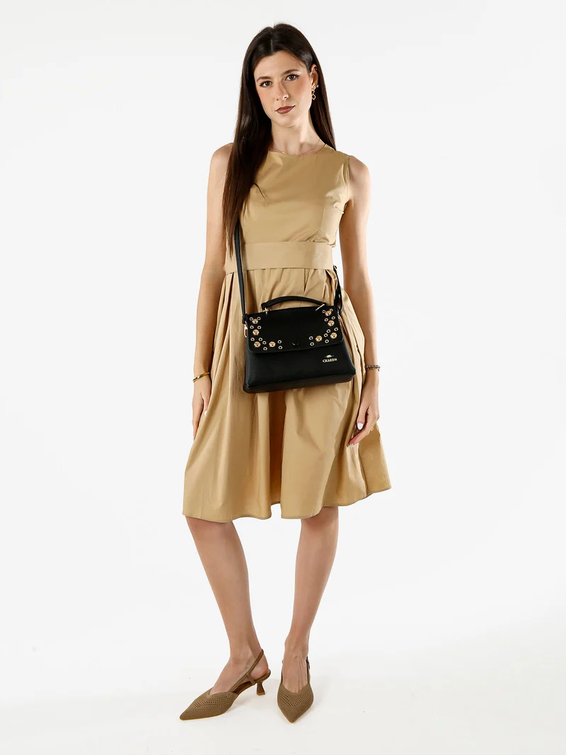 Vestito smanicato da donna in cotone - khaki