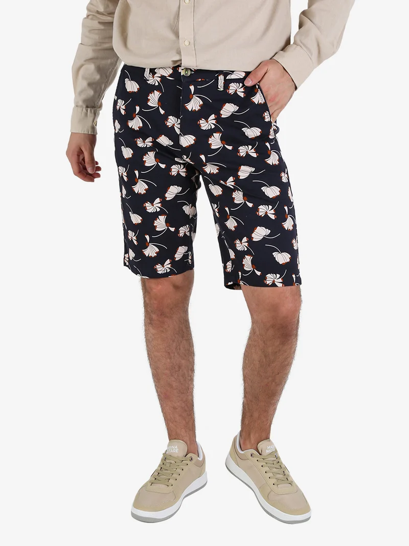 Bermuda da uomo in cotone con stampe - multicolore