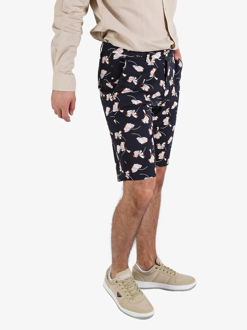 Bermuda da uomo in cotone con stampe - multicolore
