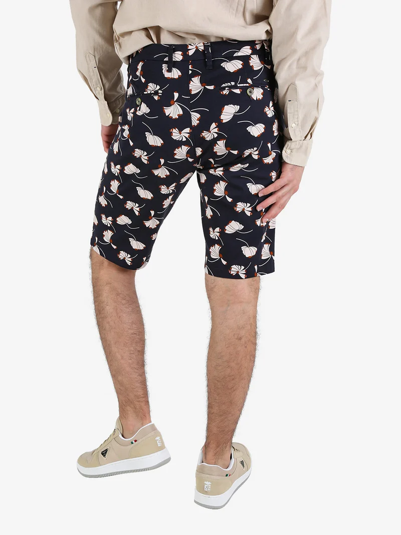 Bermuda da uomo in cotone con stampe - multicolore