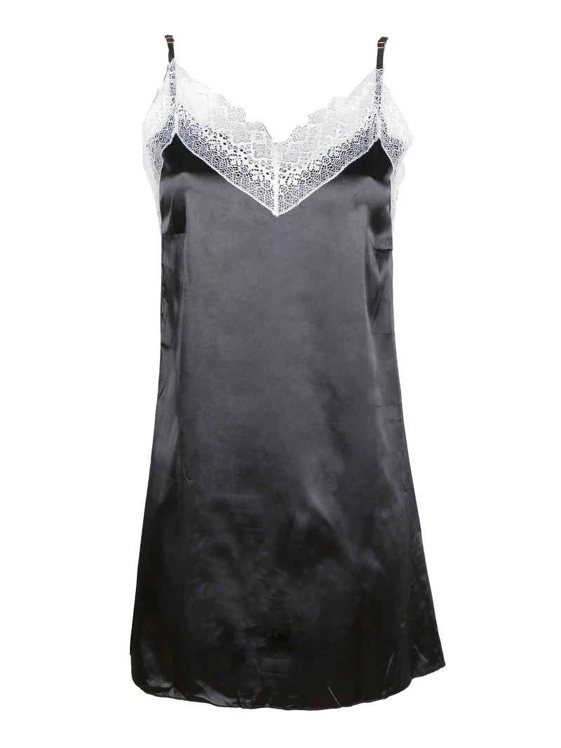 Sottoveste donna con pizzo - nero