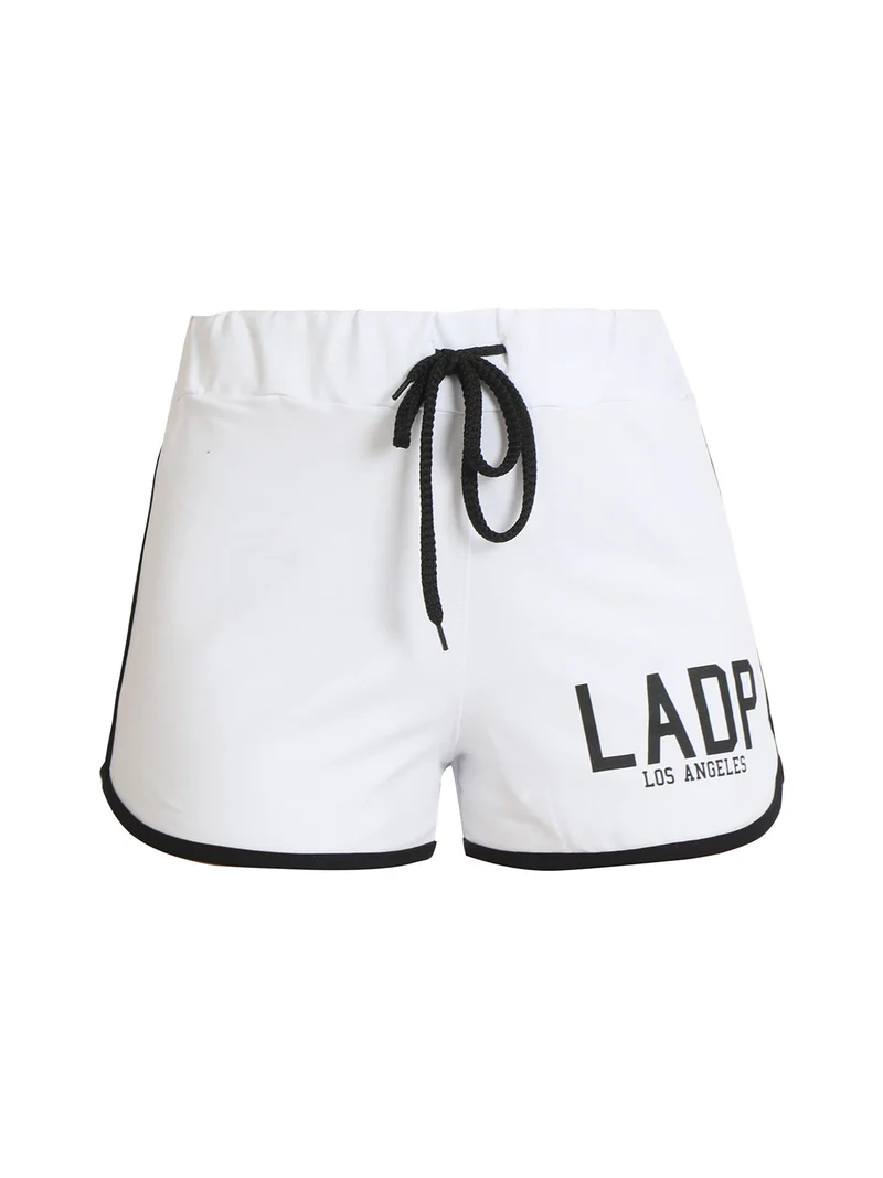 Shorts sportivi donna con coulisse - bianco