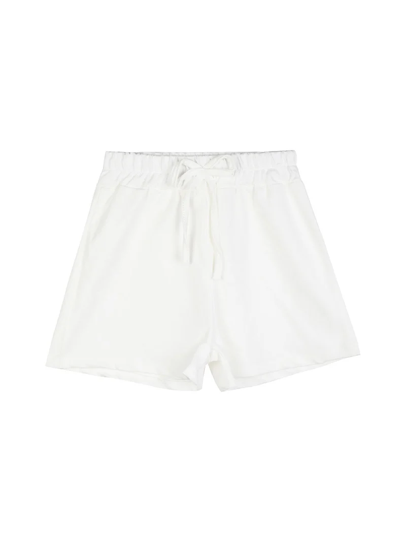 Shorts da bambina in cotone - bianco