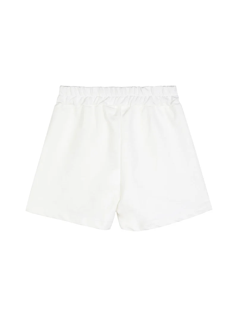 Shorts da bambina in cotone - bianco
