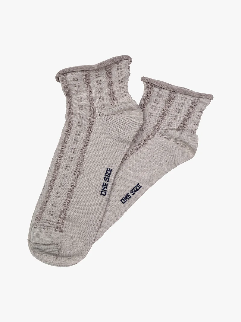 Calze corte da donna con ricami - fango