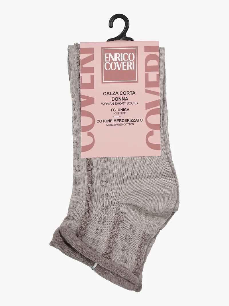 Calze corte da donna con ricami - fango