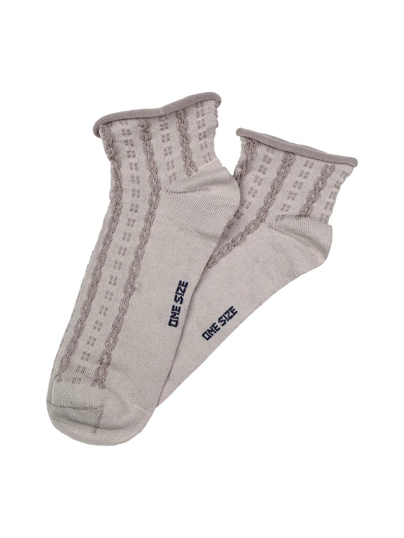 Calze corte da donna con ricami - fango