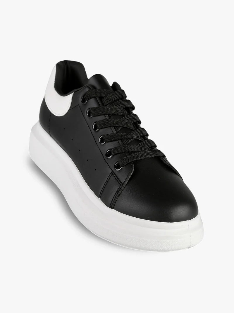 Sneakers donna con platform - nero