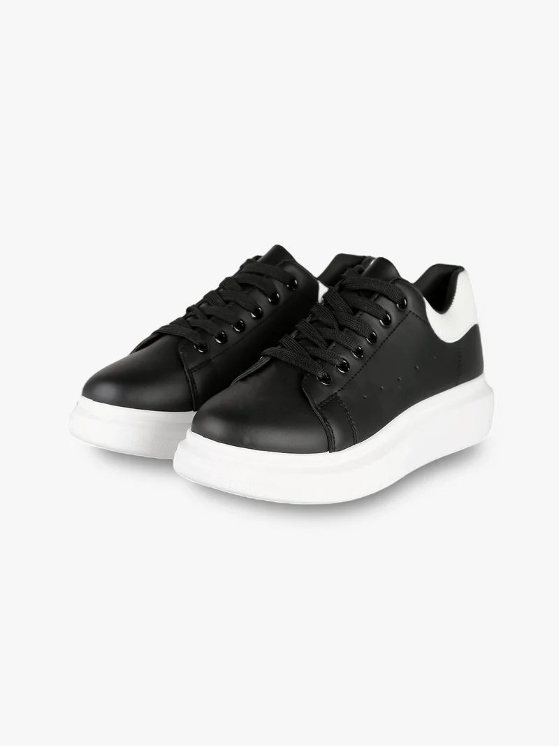 Sneakers donna con platform - nero