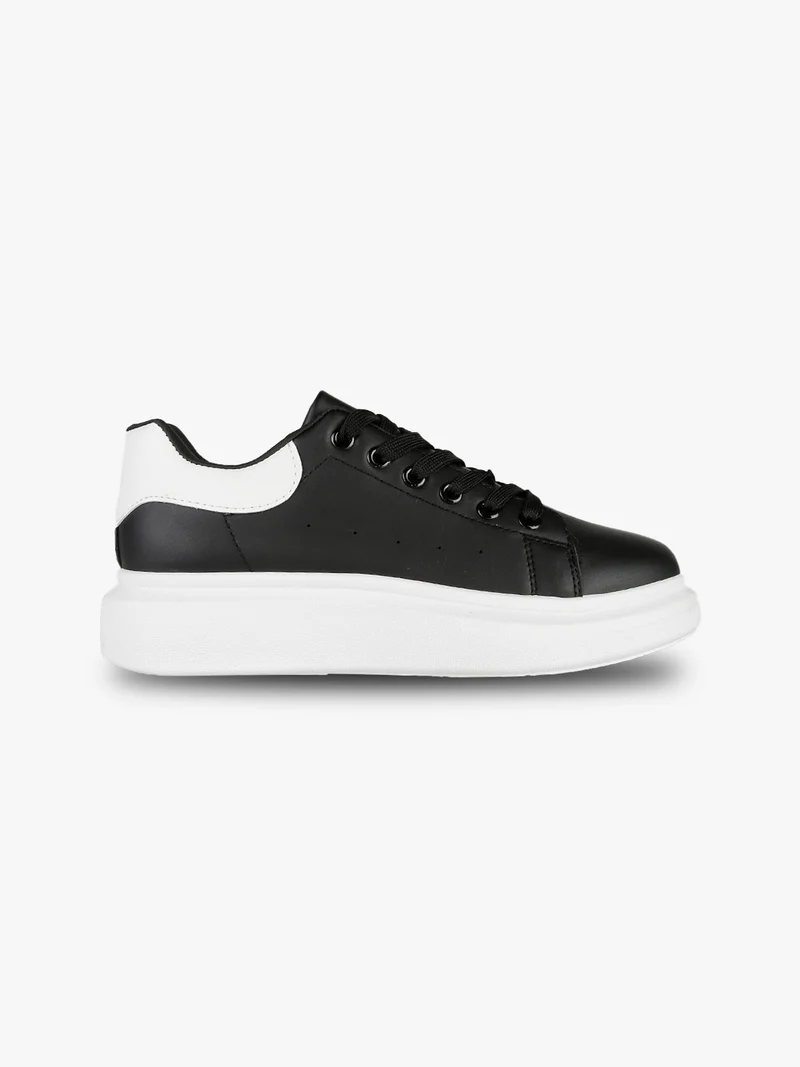Sneakers donna con platform - nero