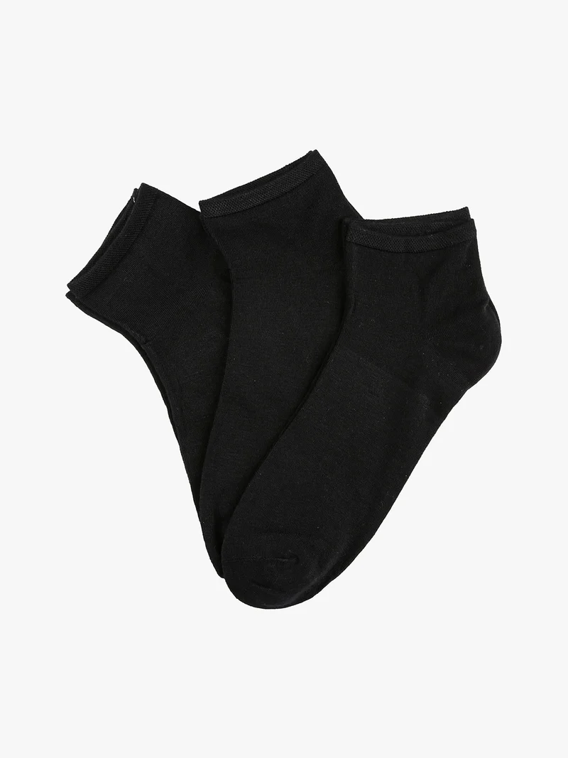 Confezione da 3 paia di calze corte da uomo in bamboo - nero