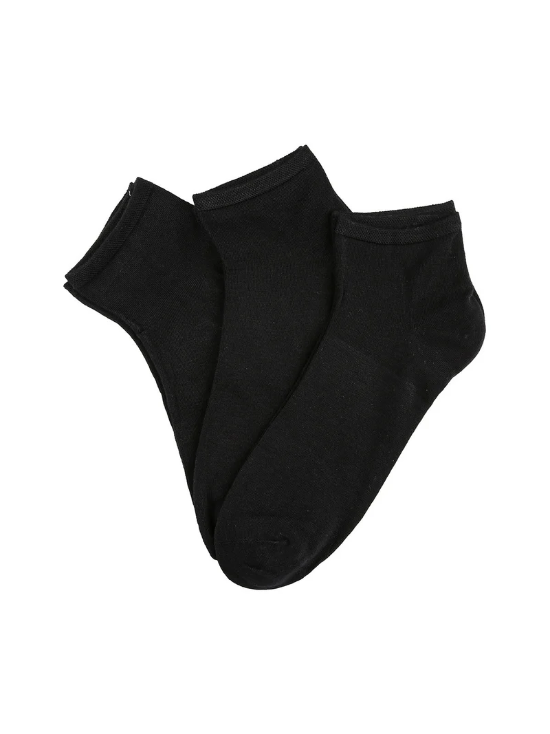 Confezione da 3 paia di calze corte da uomo in bamboo - nero