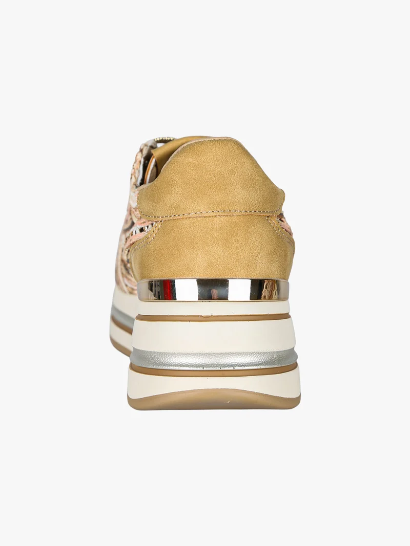 Sneakers donna traforate con platform - oro