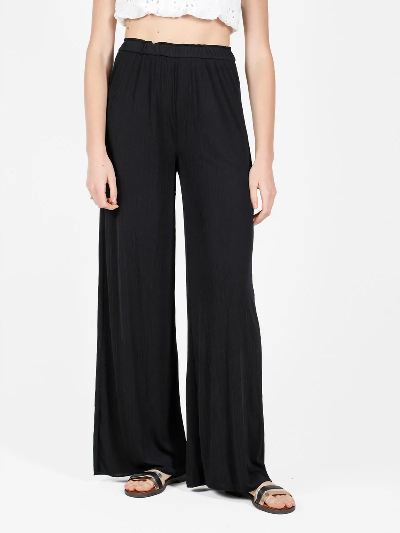 Pantaloni donna leggeri a palazzo - nero