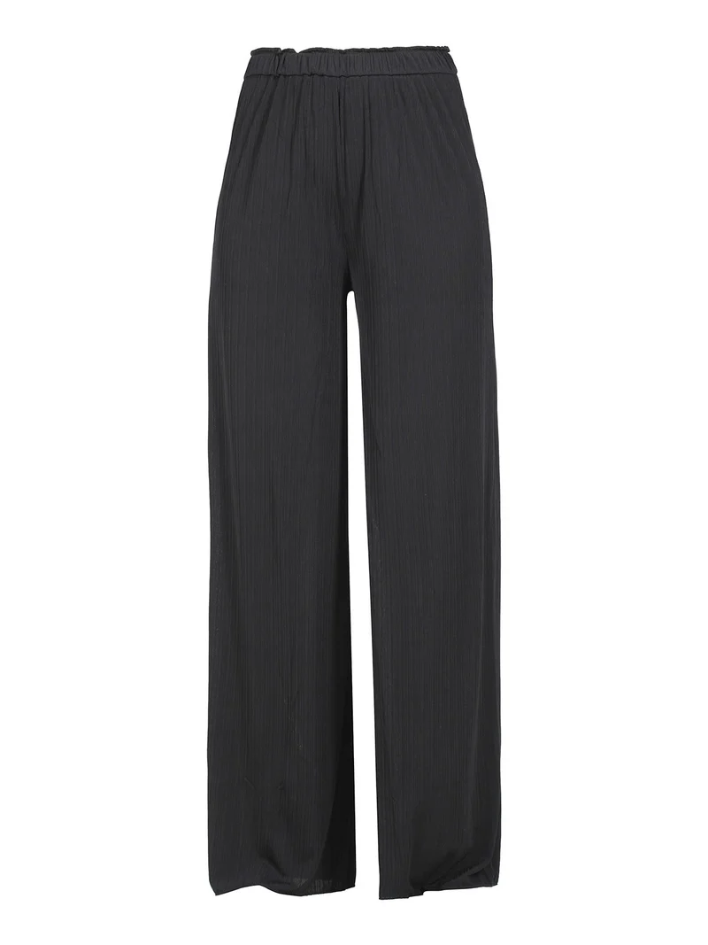 Pantaloni donna leggeri a palazzo - nero