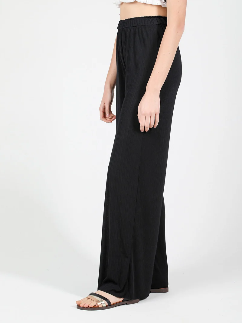 Pantaloni donna leggeri a palazzo - nero