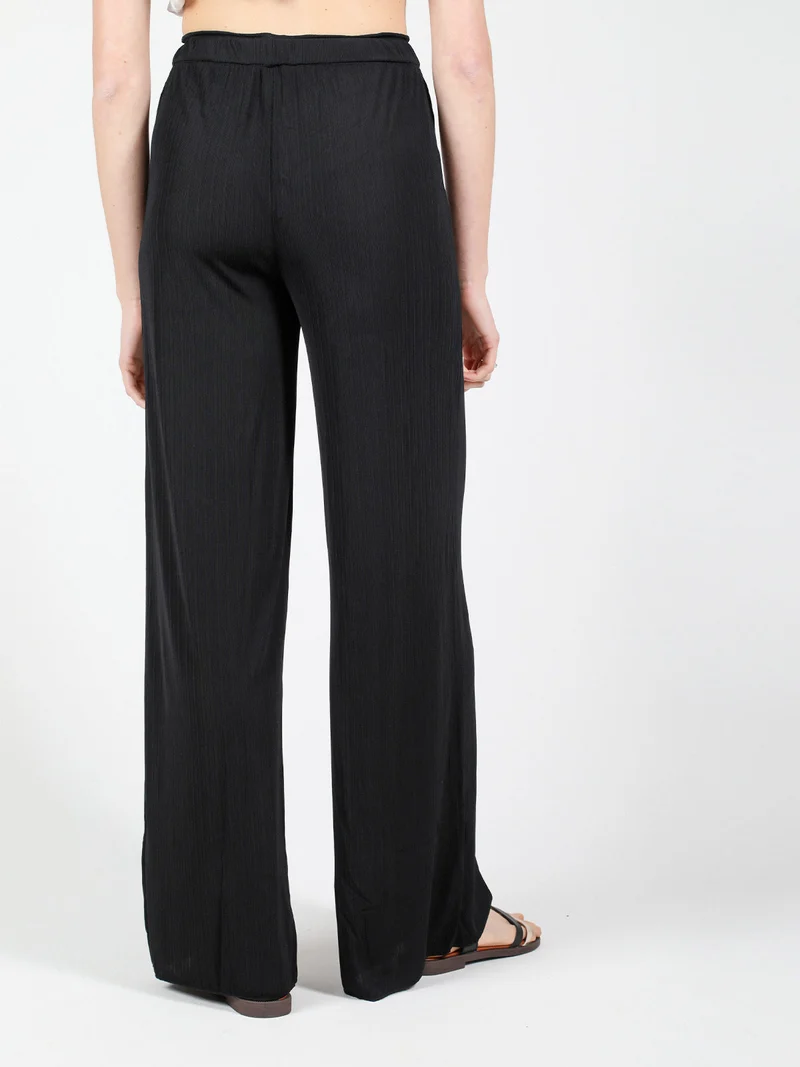 Pantaloni donna leggeri a palazzo - nero