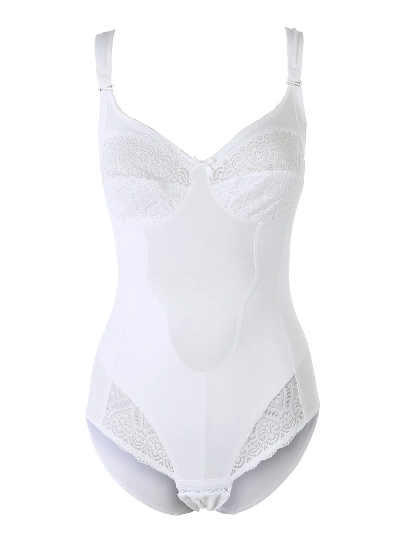 978 Body donna con pizzo COPPA B - bianco